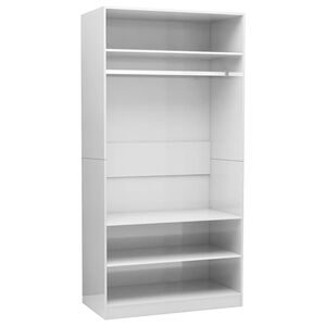 vidaXL Garde-robe Blanc brillant 100x50x200 cm Bois d'ing&eacute;nierie