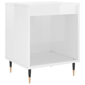 vidaXL Table de chevet Blanc brillant 40x35x50 cm Bois d&rsquo;ing&eacute;nierie
