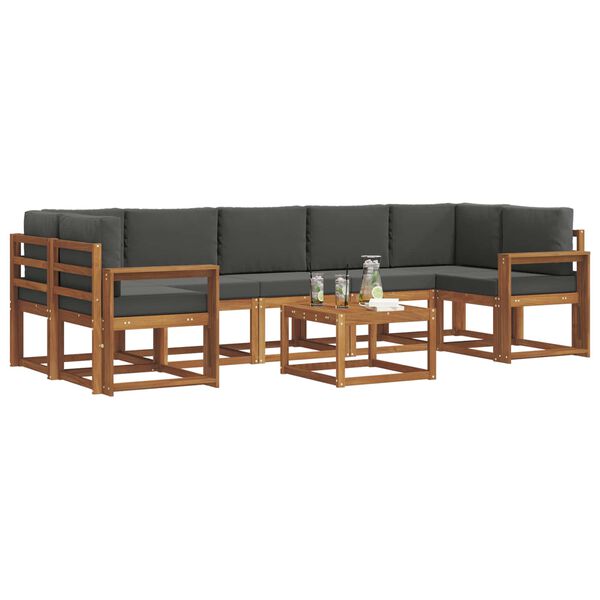 vidaXL Ensemble de canap&eacute;s d'ext&eacute;rieur 8 pcs Naturel et Anthracite