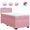vidaXL Sommier &agrave; lattes de lit avec matelas Rose 100x200 cm Velours