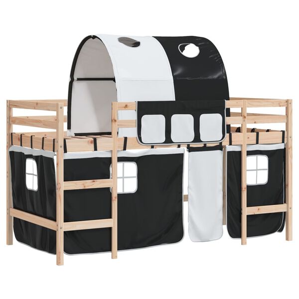 vidaXL Lit mezzanine enfants avec tunnel sans matelas 90x190 cm