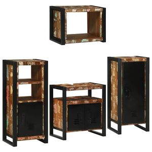 vidaXL Ensemble de mobilier de salle de bain 4 pc Multicolore
