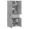 vidaXL Buffet haut Gris b&eacute;ton 69,5x34x180 cm Bois d'ing&eacute;nierie