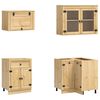 vidaXL Armoire avec &eacute;tag&egrave;re avec porte SKI 8 pcs Brun Miel Pin massif