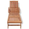 vidaXL Chaise longue Bois de teck solide