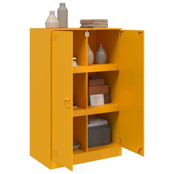 vidaXL Buffet jaune moutarde 67x39x107 cm acier