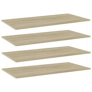 vidaXL Panneaux biblioth&egrave;que 4 pcs Ch&ecirc;ne sonoma 80x20x1,5 cm Agglom&eacute;r&eacute;