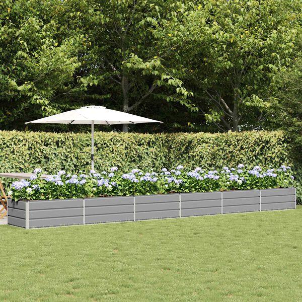 vidaXL Jardini&egrave;re Gris clair 600 x 80 x 45 cm Acier