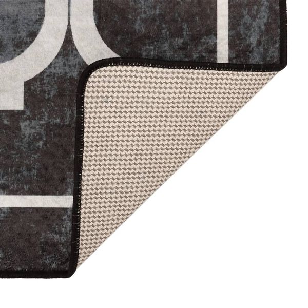 vidaXL Tapis lavable noir et blanc 120x180 cm antid&eacute;rapant