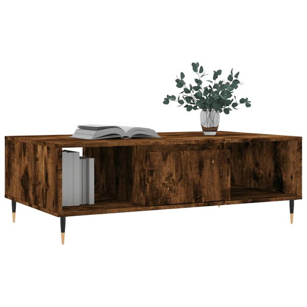 vidaXL Table basse chêne fumé 104x60x35 cm bois d'ingénierie