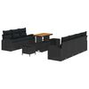 vidaXL Ensemble de canap&eacute; de jardin avec coussin 10 pcs Noir