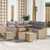 vidaXL Ensemble de canapé de jardin 8 pcs Beige Poly rotin