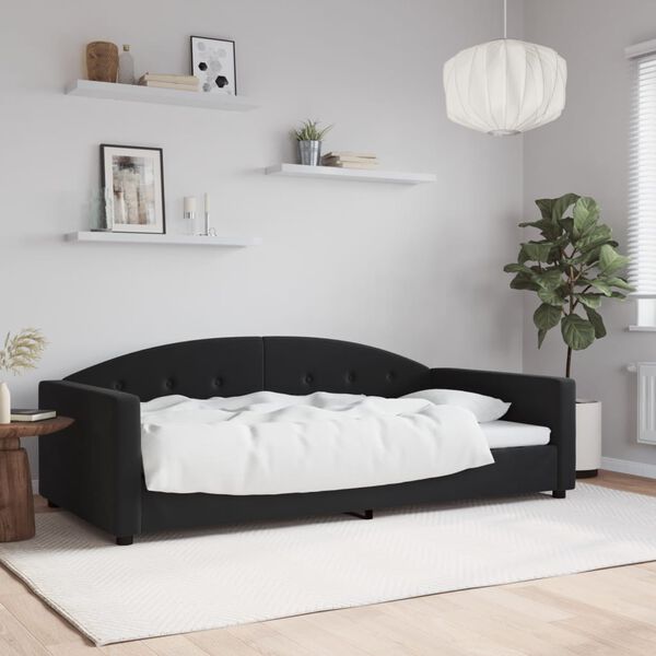 vidaXL Lit de repos sans matelas noir 100x200 cm velours