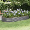vidaXL Lit surélevé de jardin Acier galvanisé 296x140x36cm gris
