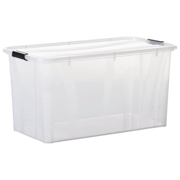 vidaXL Bo&icirc;tes de rangement avec couvercles 2 pcs Transparent 80 L