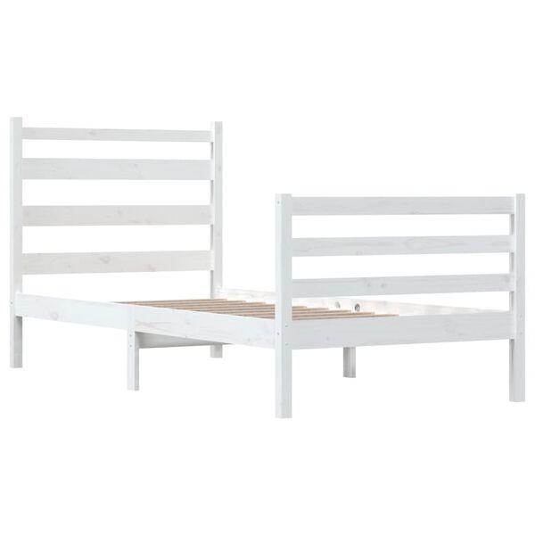 vidaXL Cadre de lit sans matelas bois de pin massif 100x200 cm blanc
