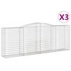 vidaXL Paniers à gabions arqués 3 pcs 400x50x140/160 cm Fer galvanisé