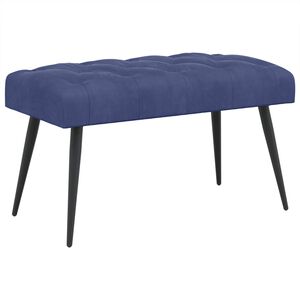 vidaXL Banc avec capitonnage bouton Bleu police 80 x 40 x 46 cm