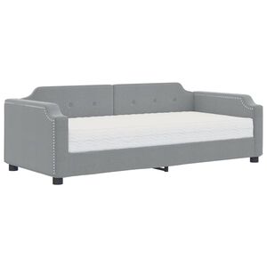 vidaXL Lit de jour avec matelas gris clair 80x200 cm tissu