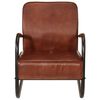 vidaXL Fauteuil marron cuir véritable