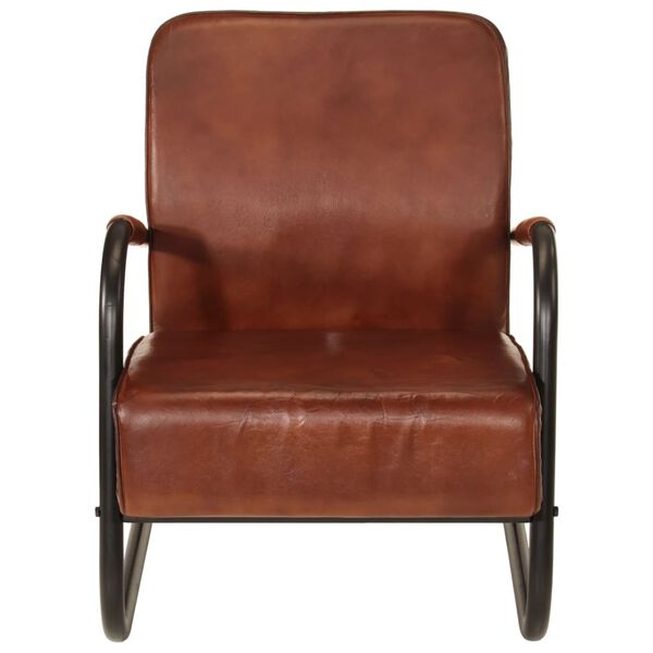 vidaXL Fauteuil marron cuir véritable