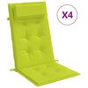 vidaXL Coussins de chaise &agrave; dossier haut lot de 4 vert vif