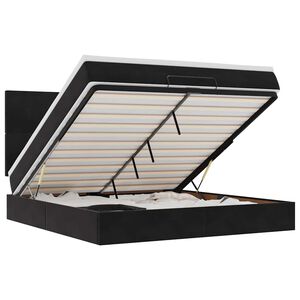VidaXL Cadre de lit ottoman avec matelas noir 160x200 cm velours