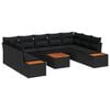 vidaXL Ensemble de canap&eacute; de jardin 5 pc 9-Nombre de places Noir