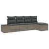 vidaXL Ensemble de canap&eacute; de jardin avec coussin 5 pcs Gris polyrotin