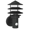 vidaXL Applique murale d'ext&eacute;rieur avec capteur noir acier inoxydable