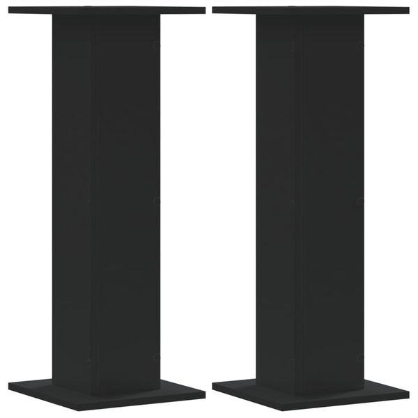 vidaXL Supports de haut-parleurs 2 pcs noir bois d'ingénierie