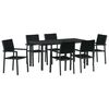 vidaXL Ensemble de salle &agrave; manger pour jardin 7 pcs Noir