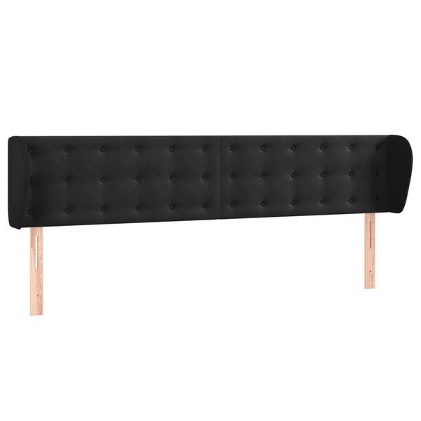 vidaXL T&ecirc;te de lit avec oreilles Noir 183x23x78/88 cm Velours