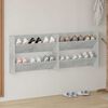 vidaXL Armoires &agrave; chaussures murales 2 pcs Gris b&eacute;ton 80x18x60 cm