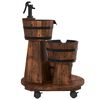 vidaXL Fontaine &agrave; eau sur roues pompe 55x55x80 cm bois de sapin massif