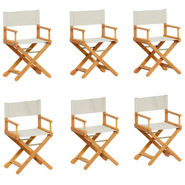 vidaXL Chaises de jardin pliables lot de 6 blanc cr&egrave;me tissu