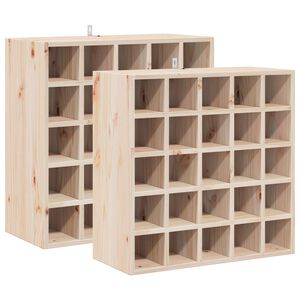 vidaXL &Eacute;tag&egrave;re &agrave; vin 2 pcs Naturel 56 x 25 x 56 cm Pin massif