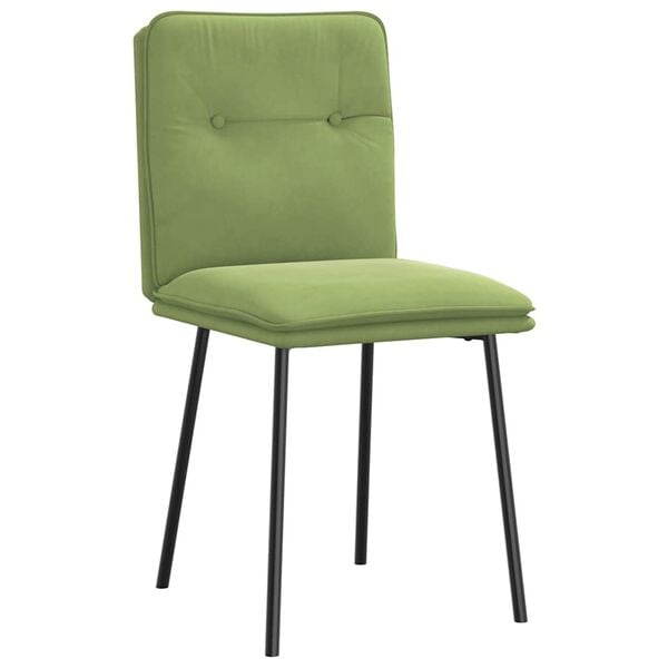 vidaXL Chaises &agrave; manger lot de 4 vert clair velours