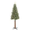 vidaXL Sapin de No&euml;l mince Vert 210 cm PVC et bois de pin massif