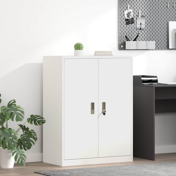 vidaXL Armoire de rangement Blanc 80 x 40 x 105 cm Acier