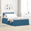 vidaXL Lit de Rangement avec matelas Bleu fonc&eacute; 120 x 200 cm Velours