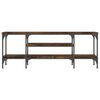 vidaXL Meuble TV chêne fumé 121x35x45 cm bois d'ingénierie et fer