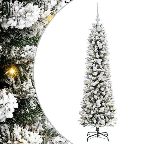 vidaXL Sapin de No&euml;l artificiel Blanc 150 cm PVC, m&eacute;tal et plastique