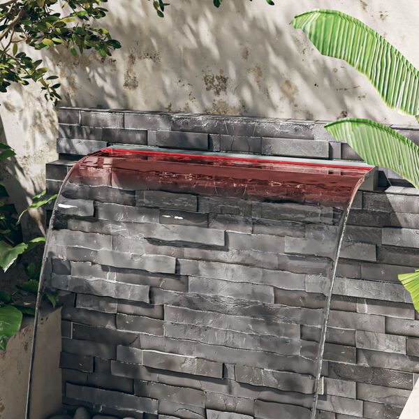 vidaXL D&eacute;versoir pour cascade avec LED RVB Inox 108 cm