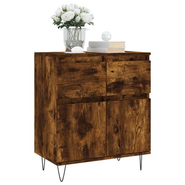 vidaXL Buffet Ch&ecirc;ne fum&eacute; 60x35x70 cm Bois d'ing&eacute;nierie