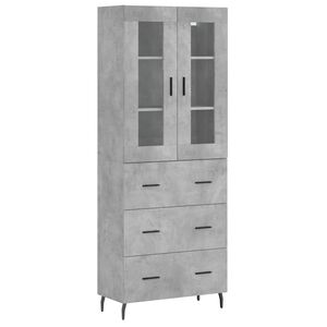 vidaXL Buffet haut Gris b&eacute;ton 69,5x34x180 cm Bois d'ing&eacute;nierie
