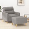 vidaXL Fauteuil avec repose-pied Gris clair 60 cm Tissu
