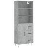 vidaXL Buffet haut Gris b&eacute;ton 69,5x34x180 cm Bois d'ing&eacute;nierie