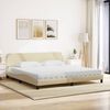 vidaXL Lit avec matelas Dover cr&egrave;me 200x200 cm tissu