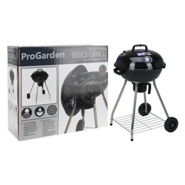 ProGarden Barbecue sur roues 47 cm noir